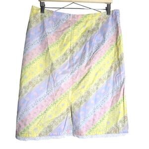 Women's 12 Skirt Floral Pastel Straight Lace Midi Lightweight Cottage Coquette